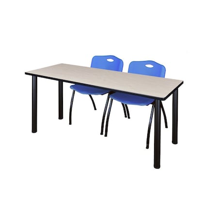 Kee Rectangle Tables > Training Tables > Kee Table & Chair Sets, 72 W, 24 L, 29 H, Maple MT7224PLBPBK47BE